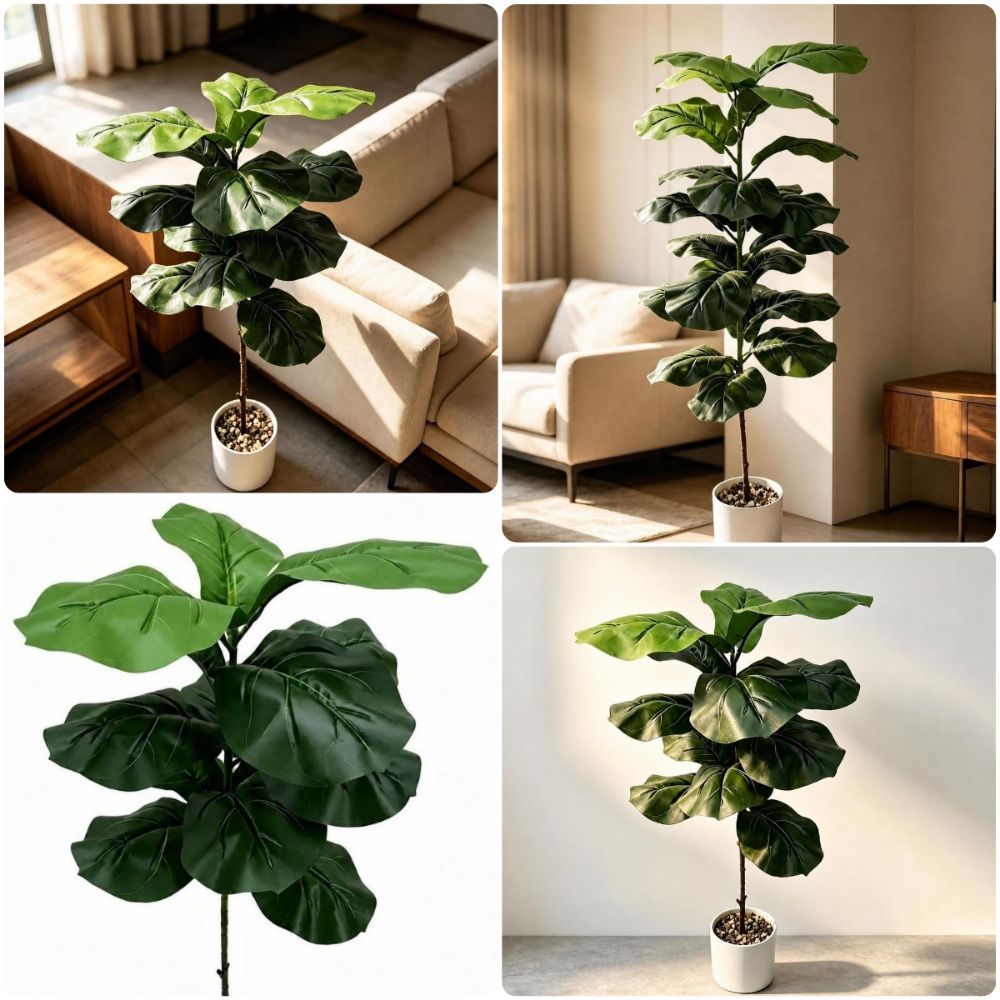 Ficus Lyrata Tree - 9/15/23 Leaves Artificial Ficus Lyrata Big