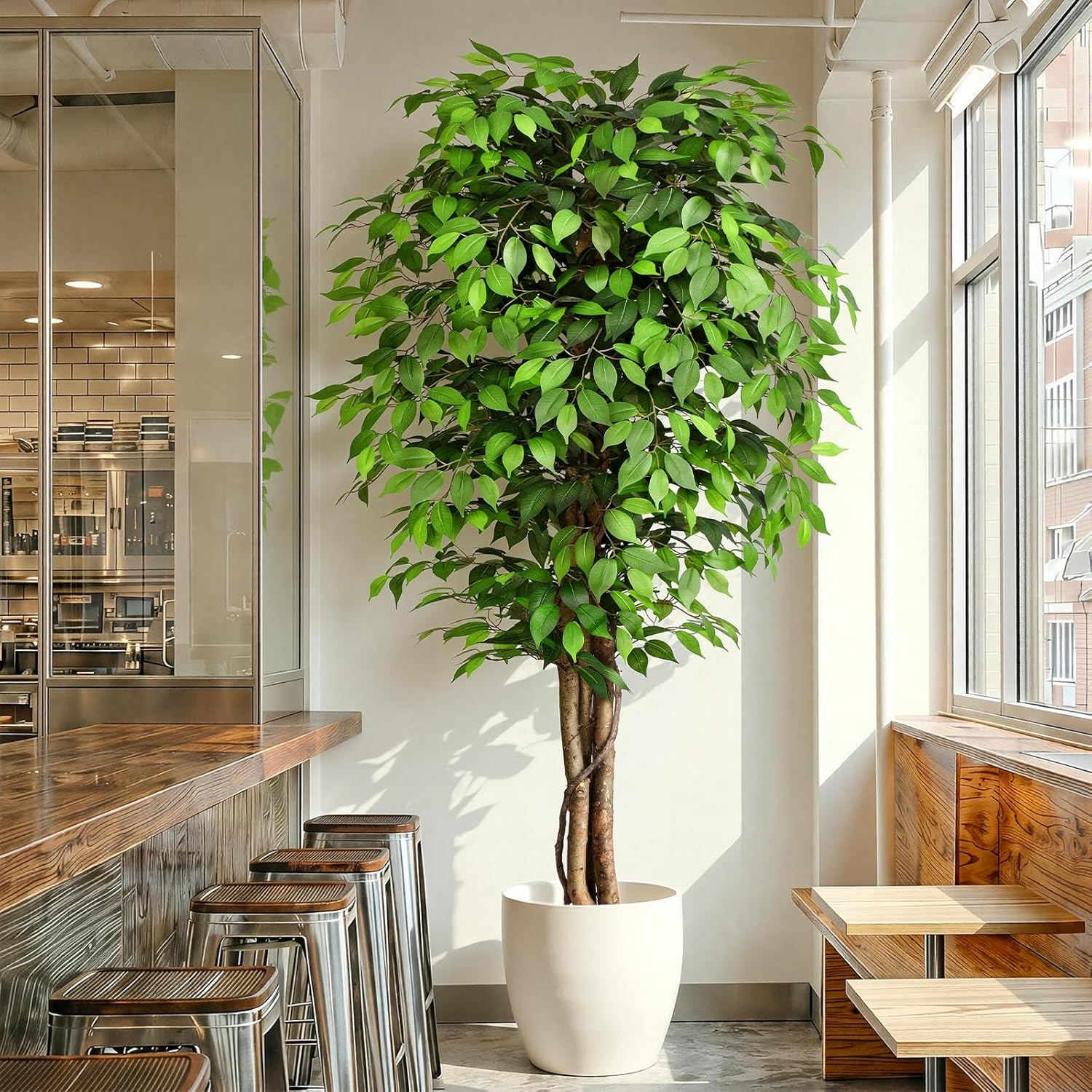 Lifelike Artificial Ficus Tree - Ficus Lyrata Tree review and price