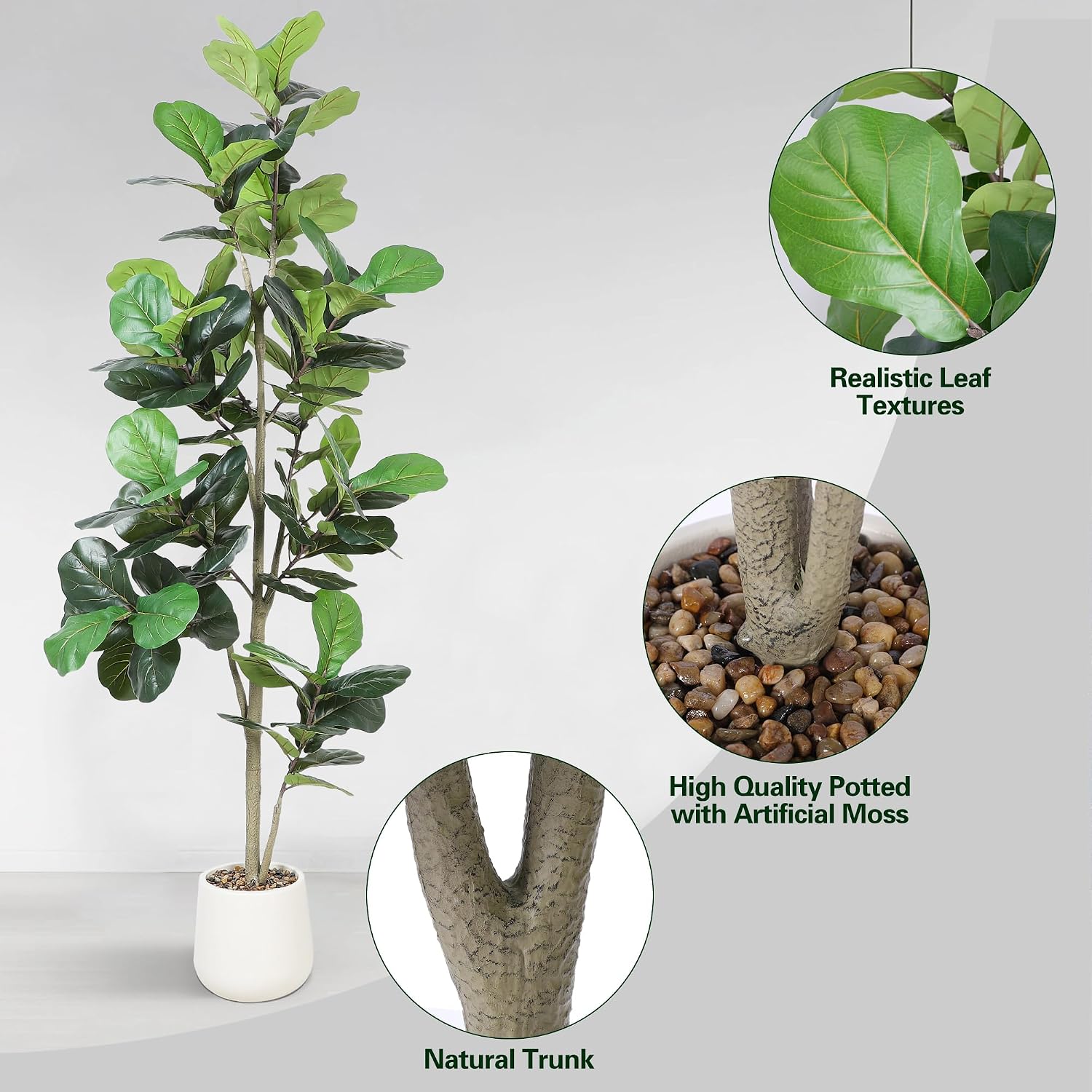 7ft Artificial Fiddle Leaf Tre - Ficus Lyrata Tree review and price