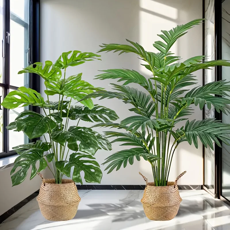 2pcs Green 24Leaves Artificial - Monstera Adansonii review and price